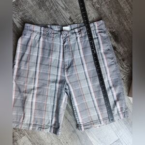 Alpine Design Mens Plaid Gray Cotton Shorts Size 38